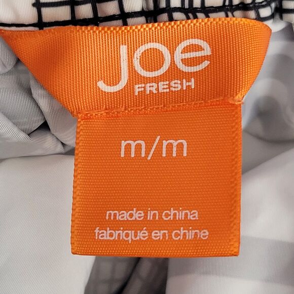 Jo Fresh Black And White Checkered Elastic Waist Drawstring Skirt M - Picture 5 of 6